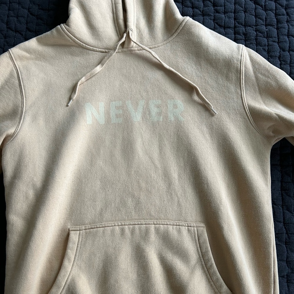 Cotton fleece hoodie in medium weight fabric, size medium.